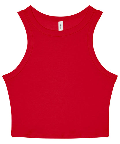 Tryck din logga på Linnen från Bella Canvas - Anpassa Dam micro rib racer tank i färgen Mellan röd för företag, föreningar och privatpersoner
