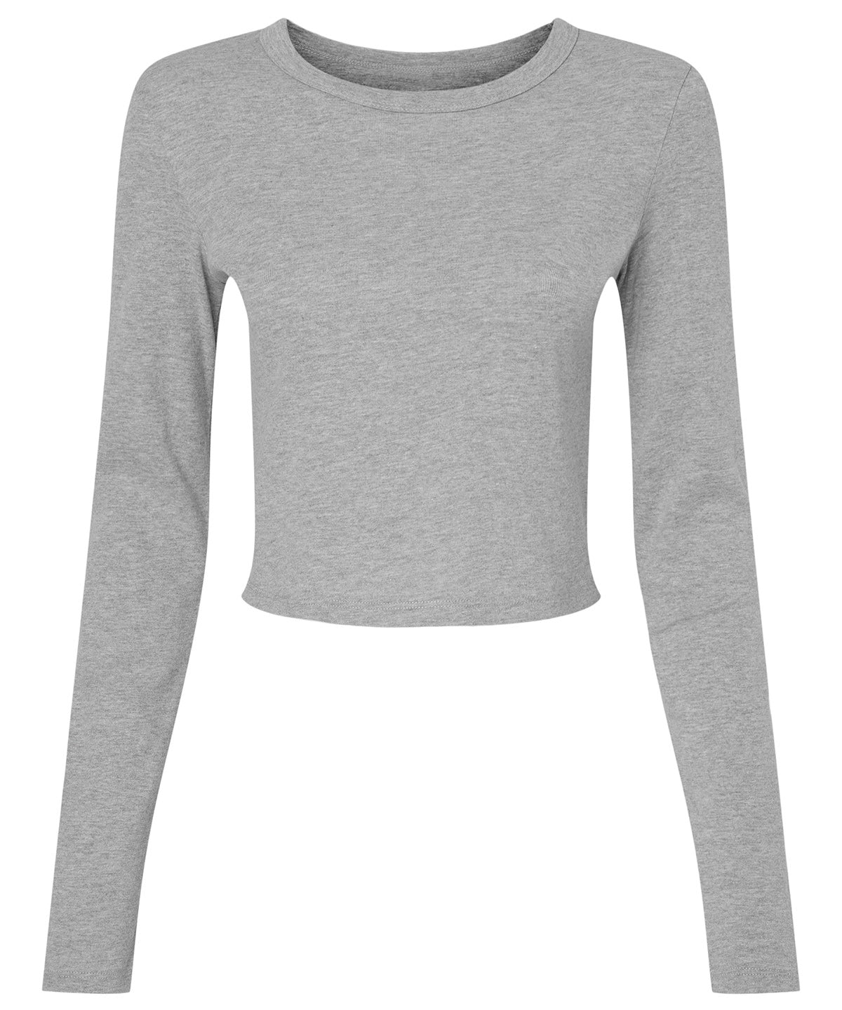 Tryck din logga på T-shirts från Bella Canvas - Anpassa Micro Rib Long Sleeve Baby Tee - Dam i färgen Ljunggrå för företag, föreningar och privatpersoner