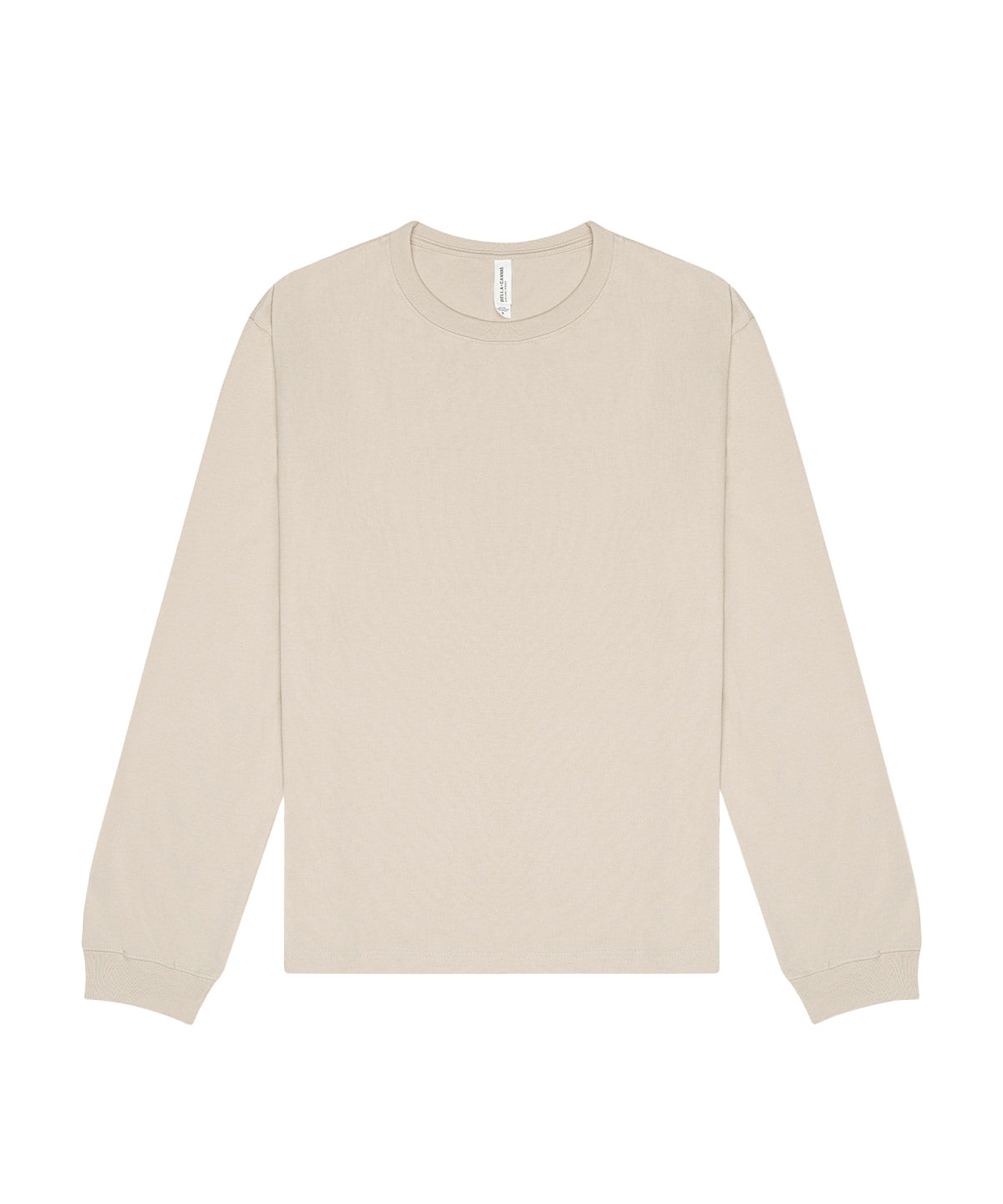 Tryck din logga på T-shirts från Bella Canvas - Anpassa Unisex Heavy Long Sleeve Tee i färgen Mellangrå för företag, föreningar och privatpersoner