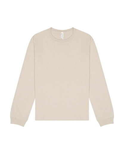 Tryck din logga på T-shirts från Bella Canvas - Anpassa Unisex Heavy Long Sleeve Tee i färgen Mellangrå för företag, föreningar och privatpersoner