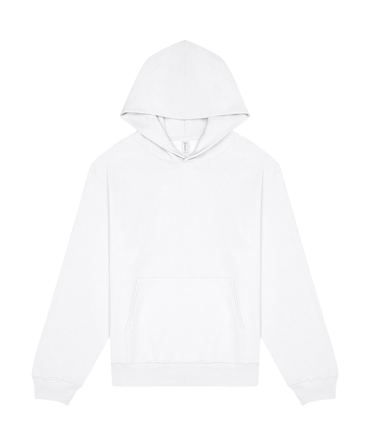 Tryck din logga på Hoodies från Bella Canvas - Anpassa Bella Canvas - Unisex Kraftig Pullover Hoodie i färgen Vit för företag, föreningar och privatpersoner