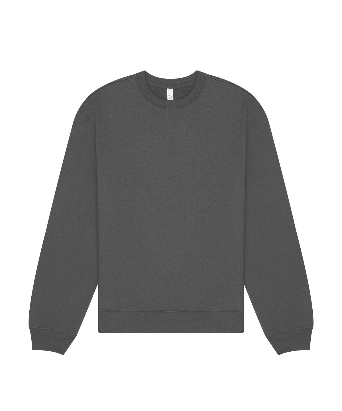 Tryck din logga på Sweatshirts från Bella Canvas - Anpassa Bella Canvas - Kraftig Unisex Sweatshirt med Halsringning i färgen Mörkgrå för företag, föreningar och privatpersoner