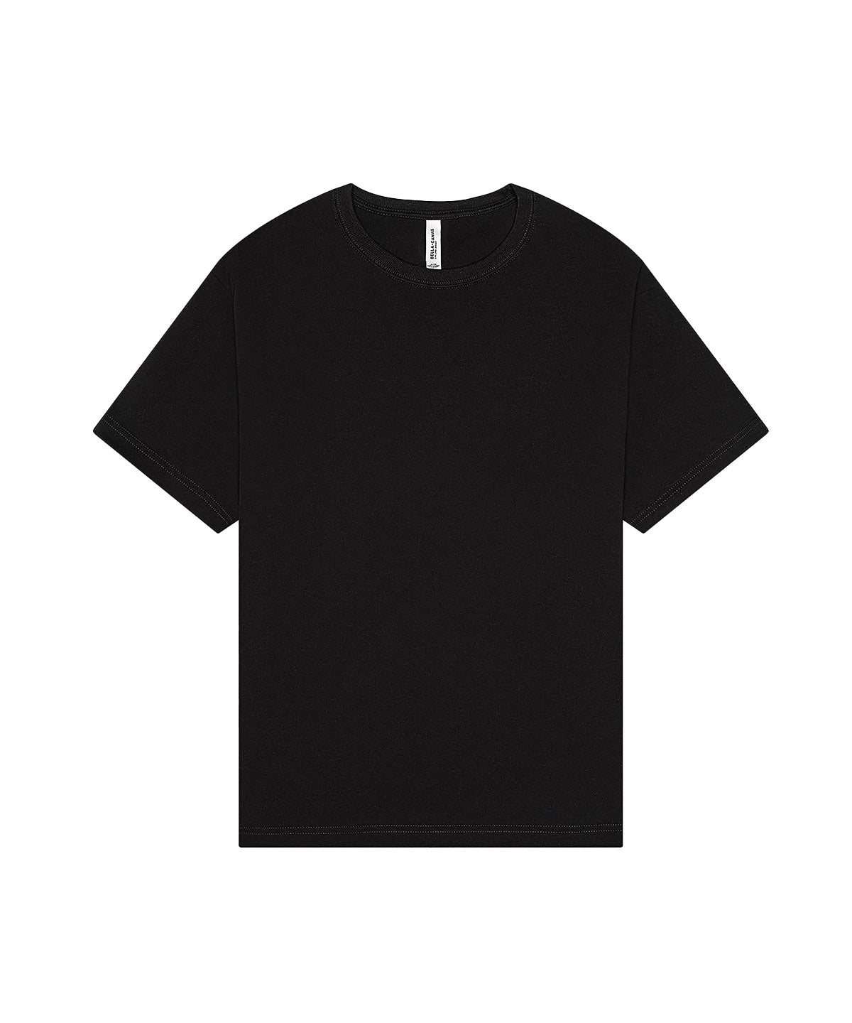Tryck din logga på T-shirts från Bella Canvas - Anpassa Heavy Boxy Tee - Unisex i färgen Svart för företag, föreningar och privatpersoner