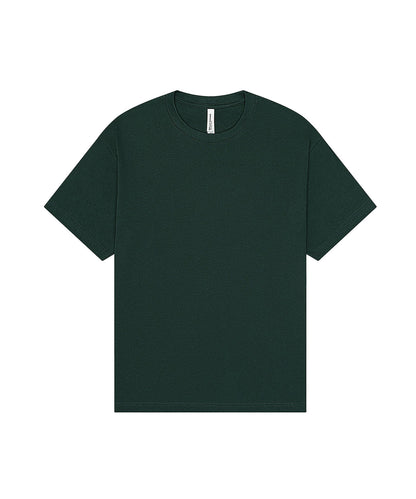 Tryck din logga på T-shirts från Bella Canvas - Anpassa Heavy Boxy Tee - Unisex i färgen Mörkgrön för företag, föreningar och privatpersoner