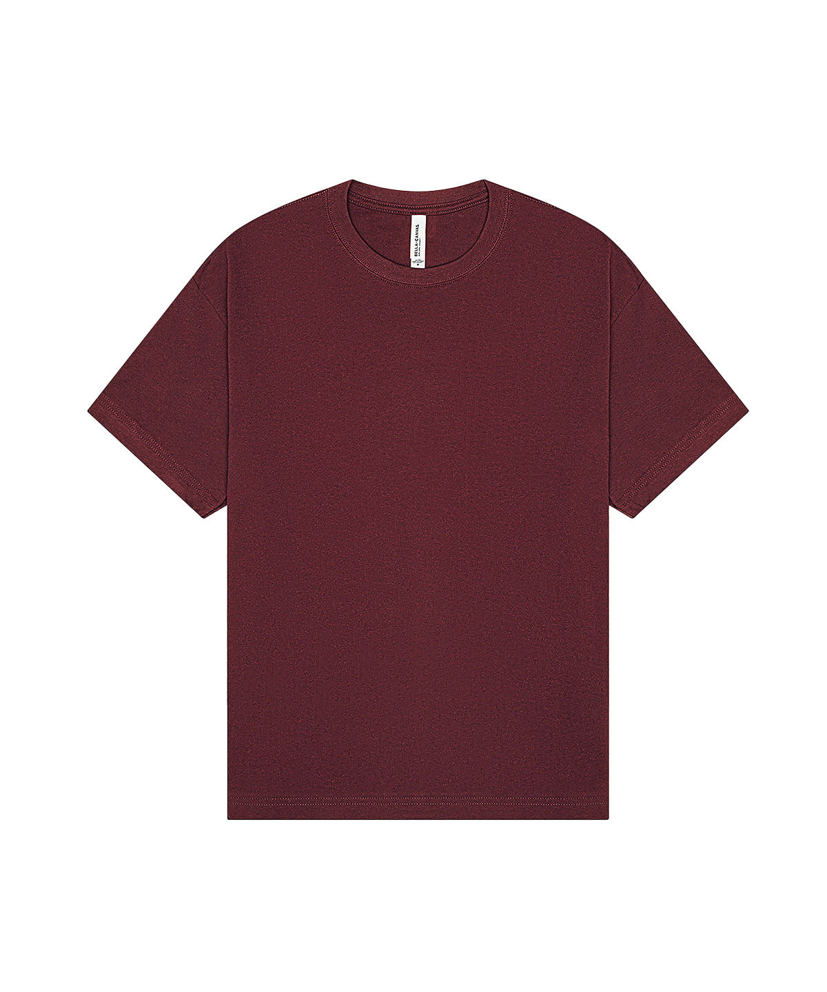 Tryck din logga på T-shirts från Bella Canvas - Anpassa Heavy Boxy Tee - Unisex i färgen Mörkröd för företag, föreningar och privatpersoner