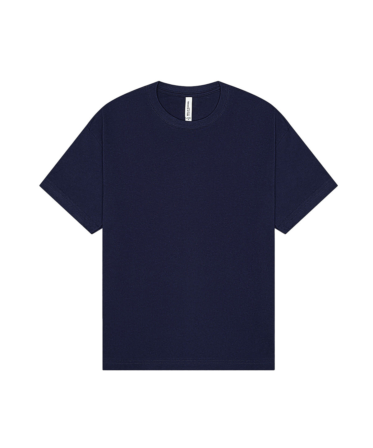 Tryck din logga på T-shirts från Bella Canvas - Anpassa Heavy Boxy Tee - Unisex i färgen Marinblå för företag, föreningar och privatpersoner