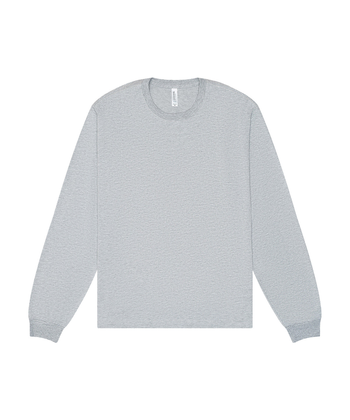 Tryck din logga på T-shirts från Bella Canvas - Anpassa Unisex Heavy Boxy Long Sleeve Tee i färgen Mellangrå för företag, föreningar och privatpersoner