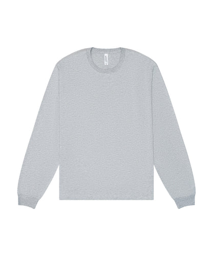 Tryck din logga på T-shirts från Bella Canvas - Anpassa Unisex Heavy Boxy Long Sleeve Tee i färgen Mellangrå för företag, föreningar och privatpersoner
