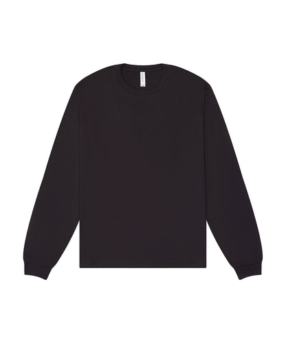 Tryck din logga på T-shirts från Bella Canvas - Anpassa Unisex Heavy Boxy Long Sleeve Tee i färgen Mörkgrå för företag, föreningar och privatpersoner
