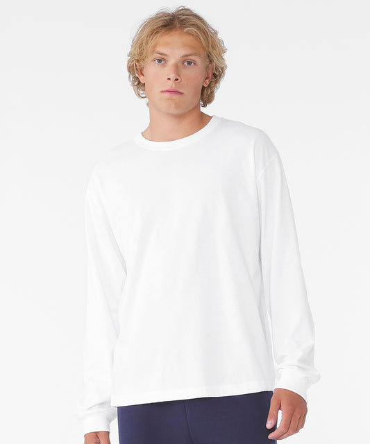 Tryck din logga på T-shirts från Bella Canvas - Anpassa Unisex Heavy Boxy Long Sleeve Tee i färgen för företag, föreningar och privatpersoner