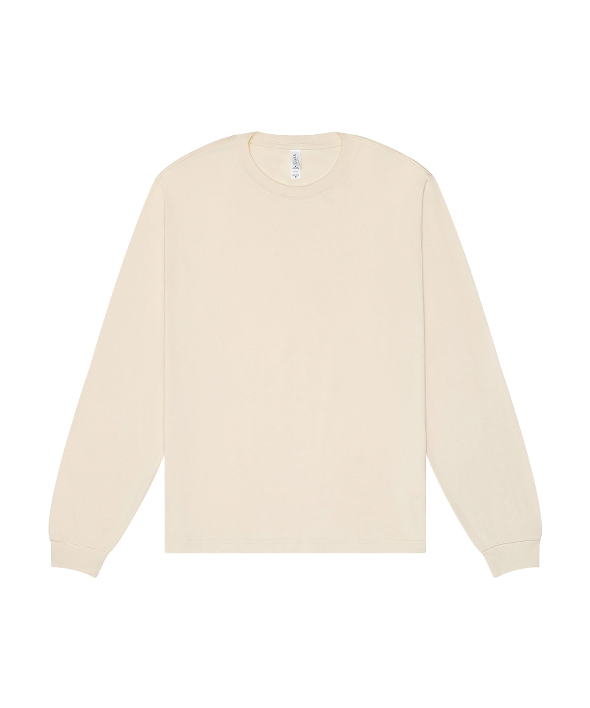 Tryck din logga på T-shirts från Bella Canvas - Anpassa Unisex Heavy Boxy Long Sleeve Tee i färgen Naturligt för företag, föreningar och privatpersoner