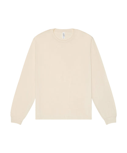 Tryck din logga på T-shirts från Bella Canvas - Anpassa Unisex Heavy Boxy Long Sleeve Tee i färgen Naturligt för företag, föreningar och privatpersoner