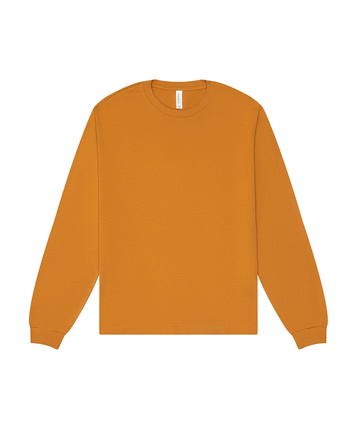 Tryck din logga på T-shirts från Bella Canvas - Anpassa Unisex Heavy Boxy Long Sleeve Tee i färgen Ljusbrun för företag, föreningar och privatpersoner