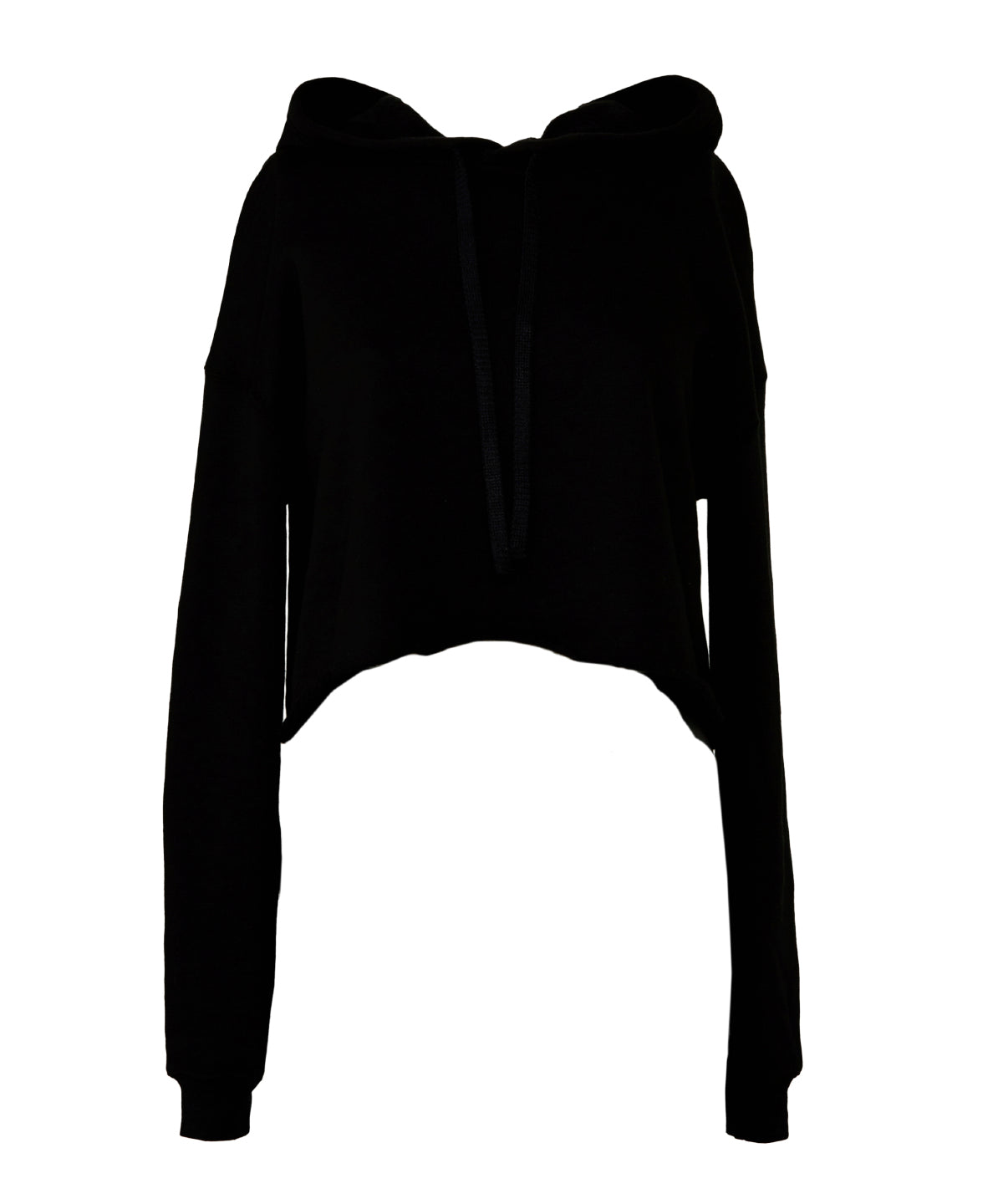 Tryck din logga på Hoodies från Bella Canvas - Anpassa Bella Canvas - Croppad Fleece Dam Hoodie i färgen Svart för företag, föreningar och privatpersoner
