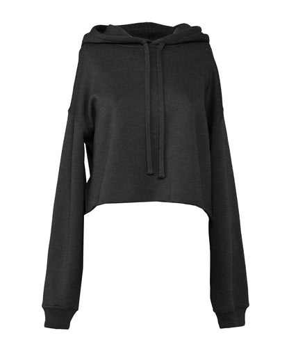 Tryck din logga på Hoodies från Bella Canvas - Anpassa Bella Canvas - Croppad Fleece Dam Hoodie i färgen Mörkgrå för företag, föreningar och privatpersoner