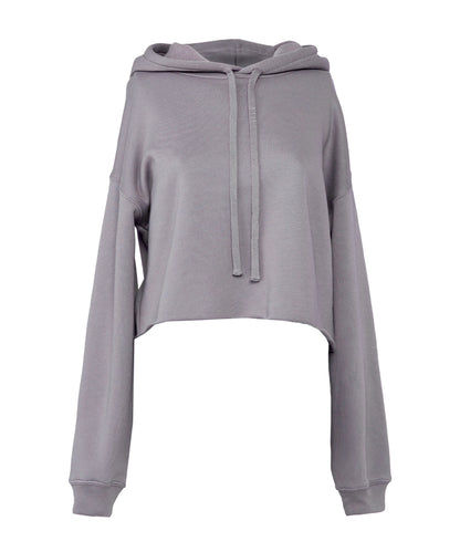 Tryck din logga på Hoodies från Bella Canvas - Anpassa Bella Canvas - Croppad Fleece Dam Hoodie i färgen Ljunggrå för företag, föreningar och privatpersoner