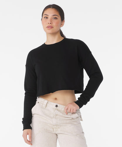 Tryck din logga på Sweatshirts från Bella Canvas - Anpassa Bella Canvas - Cropped Crew Fleece för damer i färgen för företag, föreningar och privatpersoner
