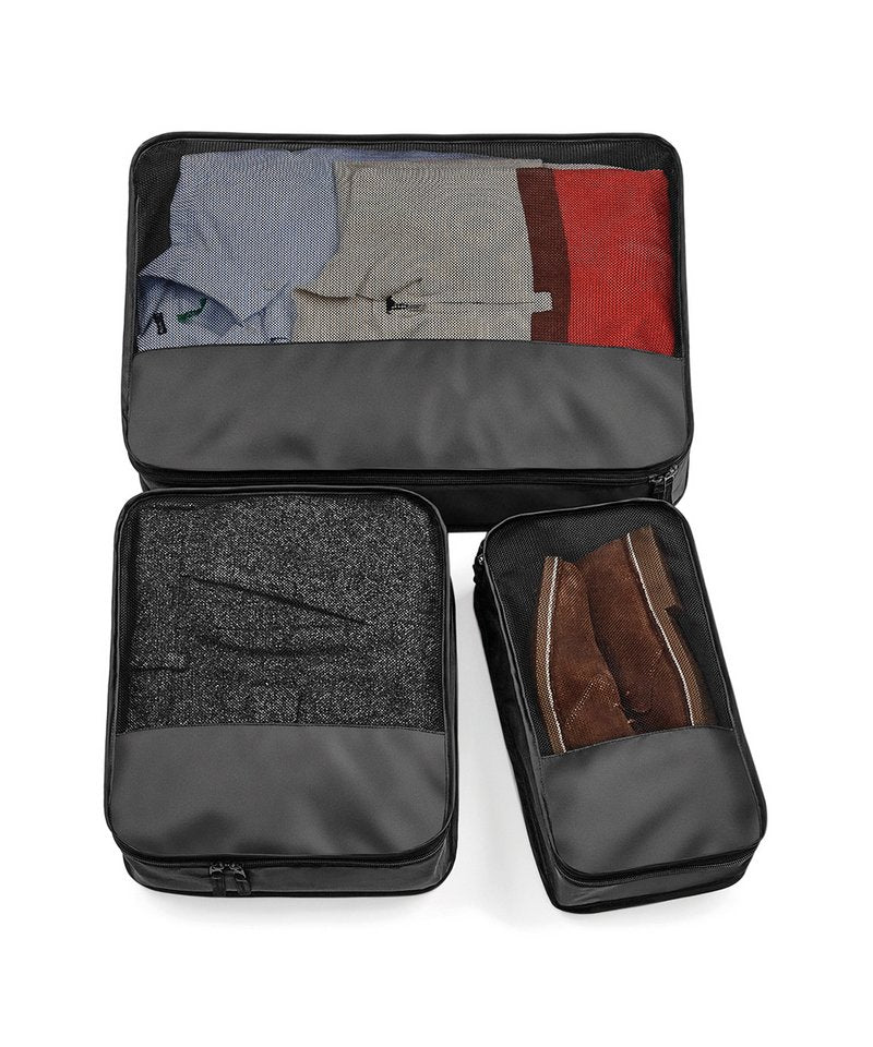 Tryck din logga på Väskor från Bagbase - Anpassa Escape packningskub set i färgen Svart One Size för företag, föreningar och privatpersoner