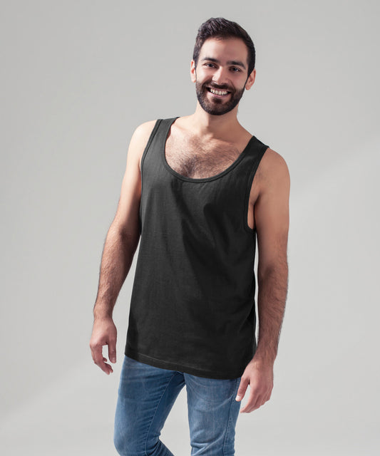 Tryck din logga på Linnen från Build Your Brand - Anpassa Jersey stor tank i färgen för företag, föreningar och privatpersoner