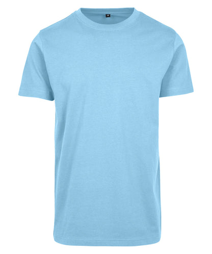 Tryck din logga på T-shirts från Build Your Brand - Anpassa Classic Crew Neck T-Shirt i färgen Mellanblå för företag, föreningar och privatpersoner