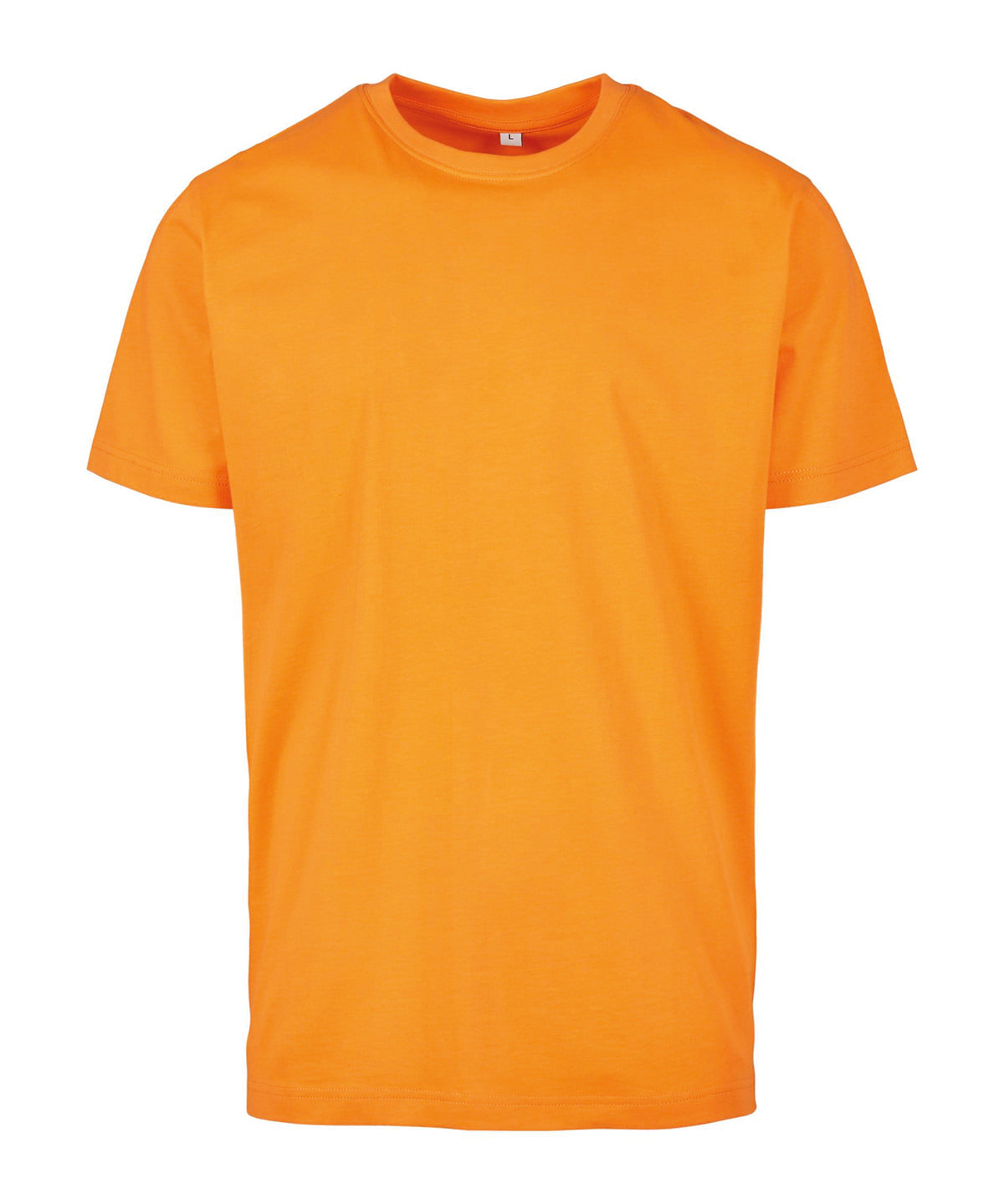Tryck din logga på T-shirts från Build Your Brand - Anpassa Classic Crew Neck T-Shirt i färgen Mellan Orange för företag, föreningar och privatpersoner
