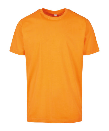 Tryck din logga på T-shirts från Build Your Brand - Anpassa Classic Crew Neck T-Shirt i färgen Mellan Orange för företag, föreningar och privatpersoner