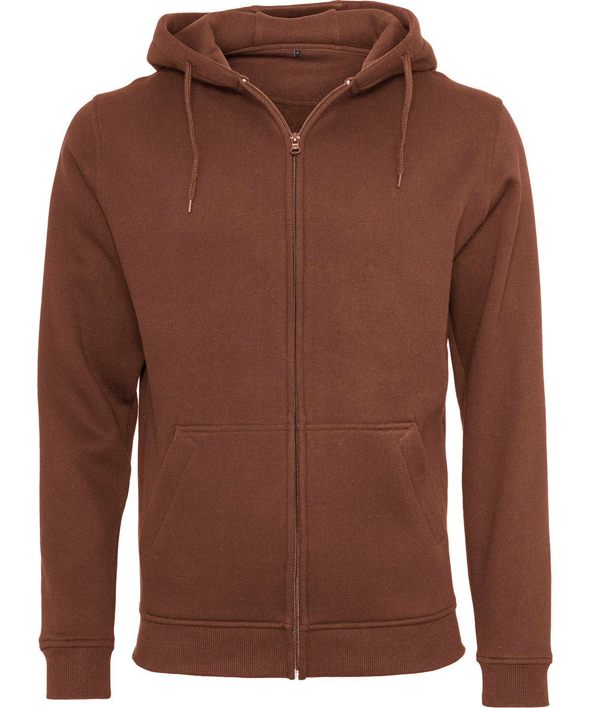 Tryck din logga på Hoodies från Build Your Brand - Anpassa Build Your Brand - Kraftig Hoodie med Dragkedja i färgen Mörkbrun för företag, föreningar och privatpersoner