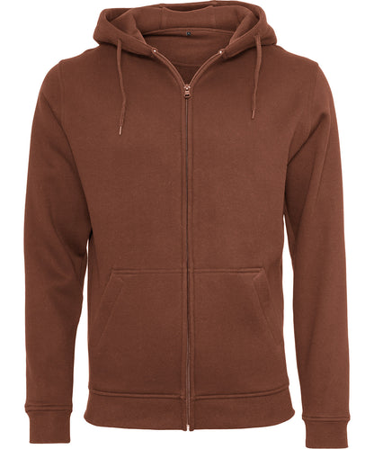 Tryck din logga på Hoodies från Build Your Brand - Anpassa Build Your Brand - Kraftig Hoodie med Dragkedja i färgen Mörkbrun för företag, föreningar och privatpersoner