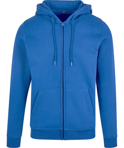 Tryck din logga på Hoodies från Build Your Brand - Anpassa Build Your Brand - Kraftig Hoodie med Dragkedja i färgen Mellanblå för företag, föreningar och privatpersoner