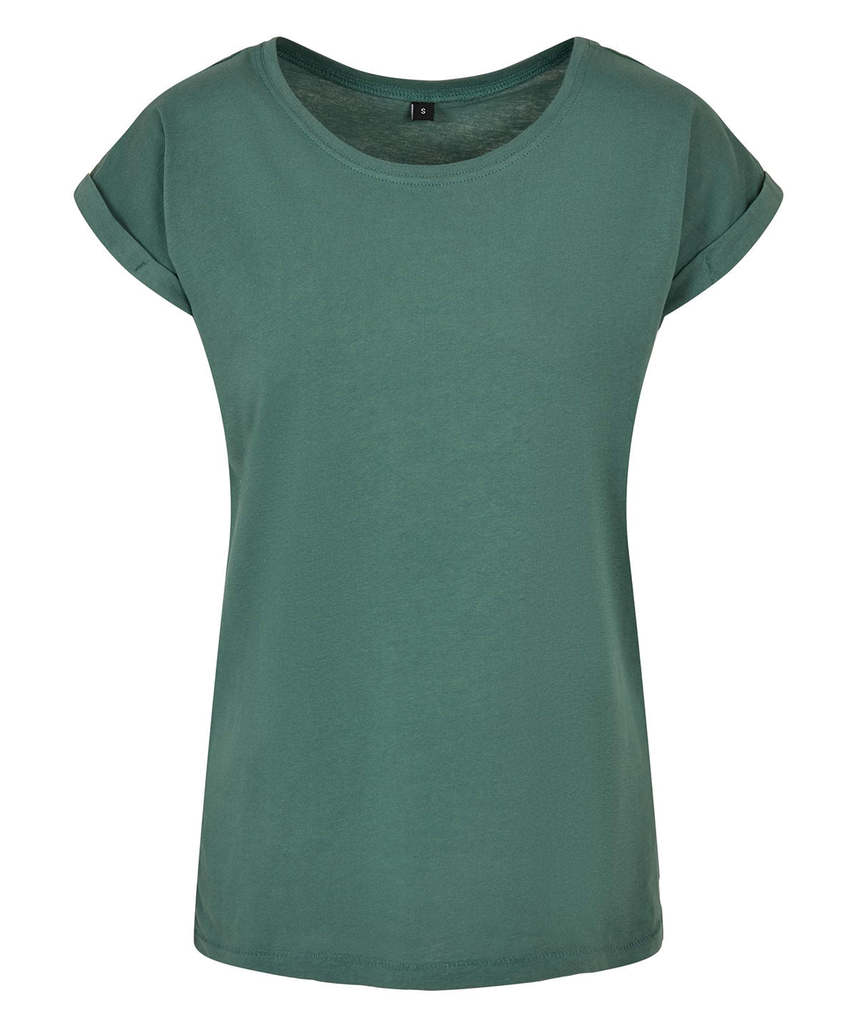 Tryck din logga på T-shirts från Build Your Brand - Anpassa Extended Shoulder Tee - Dam i färgen Ljusgrön för företag, föreningar och privatpersoner