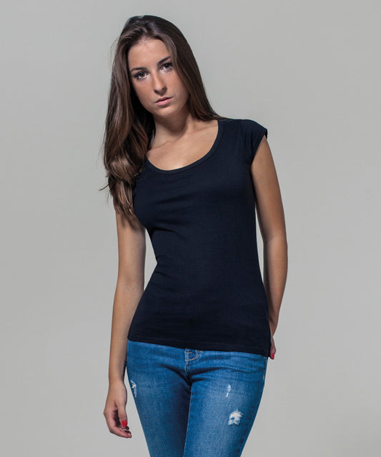 Tryck din logga på T-shirts från Build Your Brand - Anpassa Back Cut Tee - Dam i färgen för företag, föreningar och privatpersoner