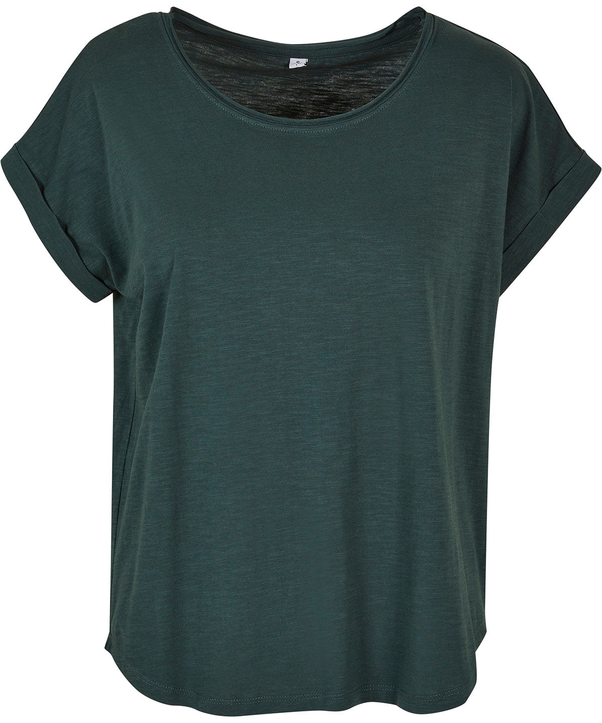 Tryck din logga på T-shirts från Build Your Brand - Anpassa Long Slub Tee - Dam i färgen Djup grön för företag, föreningar och privatpersoner