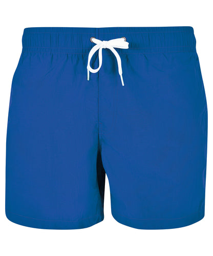 Tryck din logga på Shorts från Build Your Brand - Anpassa Badshorts i färgen Mellanblå för företag, föreningar och privatpersoner