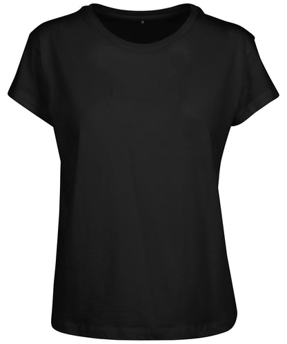 Tryck din logga på T-shirts från Build Your Brand - Anpassa Box Tee - Dam i färgen Svart för företag, föreningar och privatpersoner