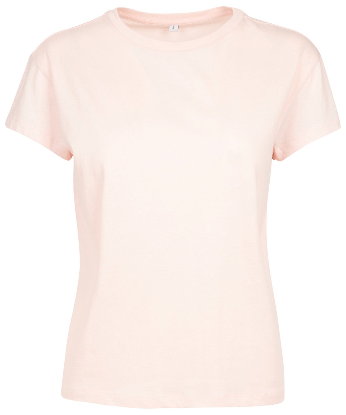Tryck din logga på T-shirts från Build Your Brand - Anpassa Box Tee - Dam i färgen Ljusrosa för företag, föreningar och privatpersoner