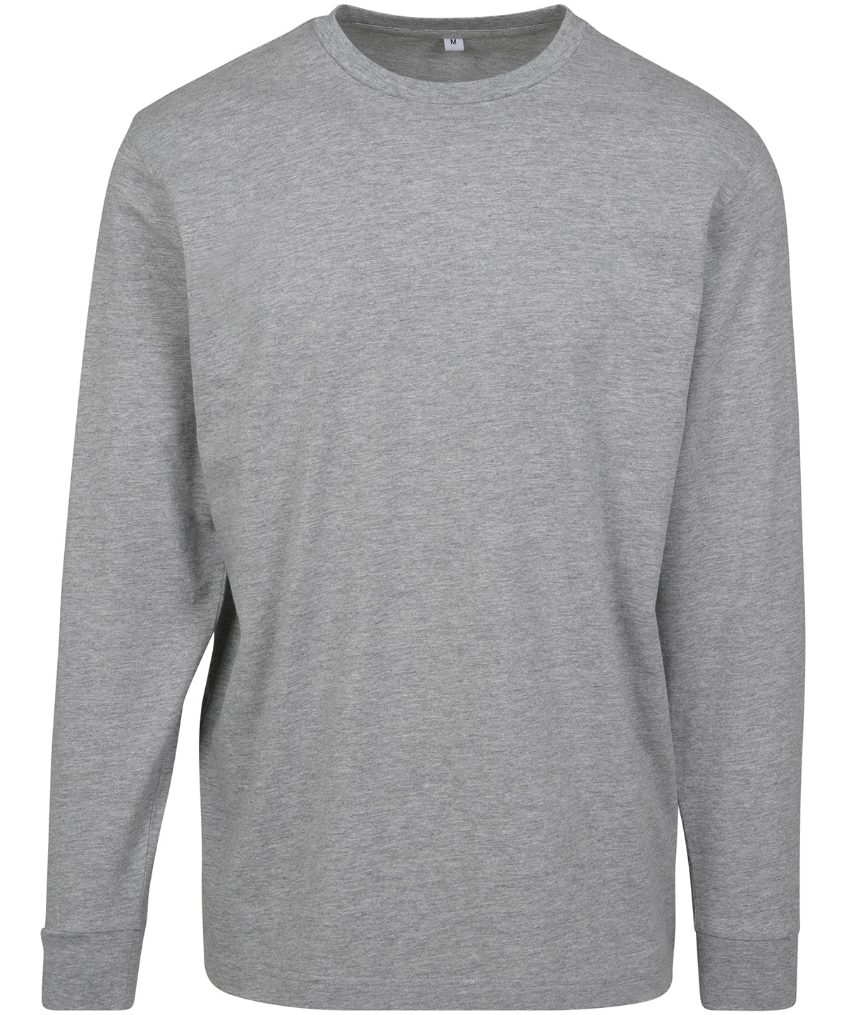 Tryck din logga på Sweatshirts från Build Your Brand - Anpassa Build Your Brand - Långärmad Tröja med Ribbad Manschett i färgen Ljunggrå för företag, föreningar och privatpersoner