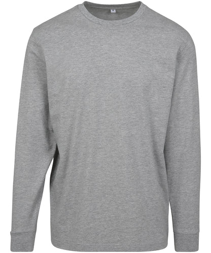 Tryck din logga på Sweatshirts från Build Your Brand - Anpassa Build Your Brand - Långärmad Tröja med Ribbad Manschett i färgen Ljunggrå för företag, föreningar och privatpersoner