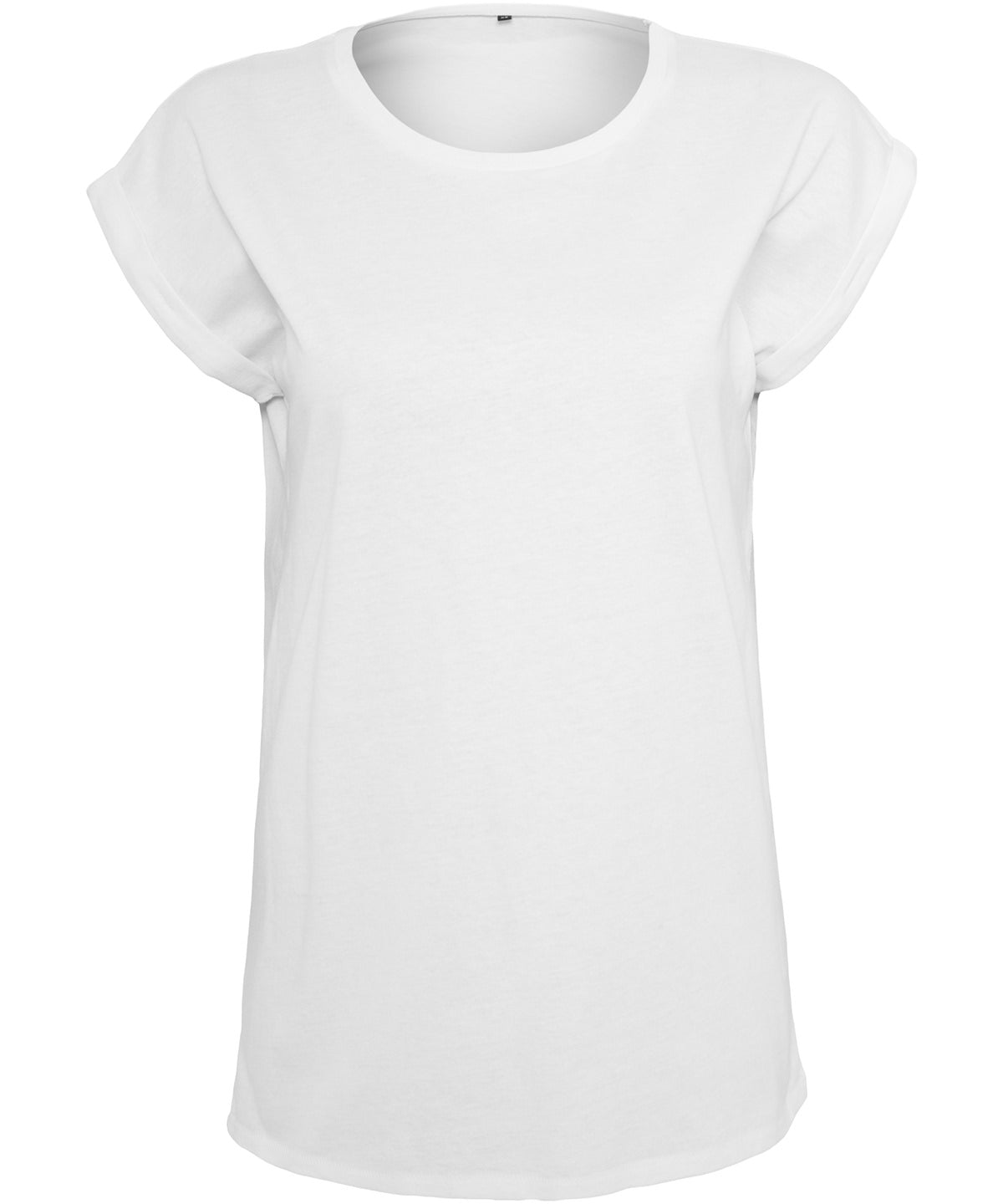 Tryck din logga på T-shirts från Build Your Brand - Anpassa Basic Tee - Dam i färgen Vit för företag, föreningar och privatpersoner