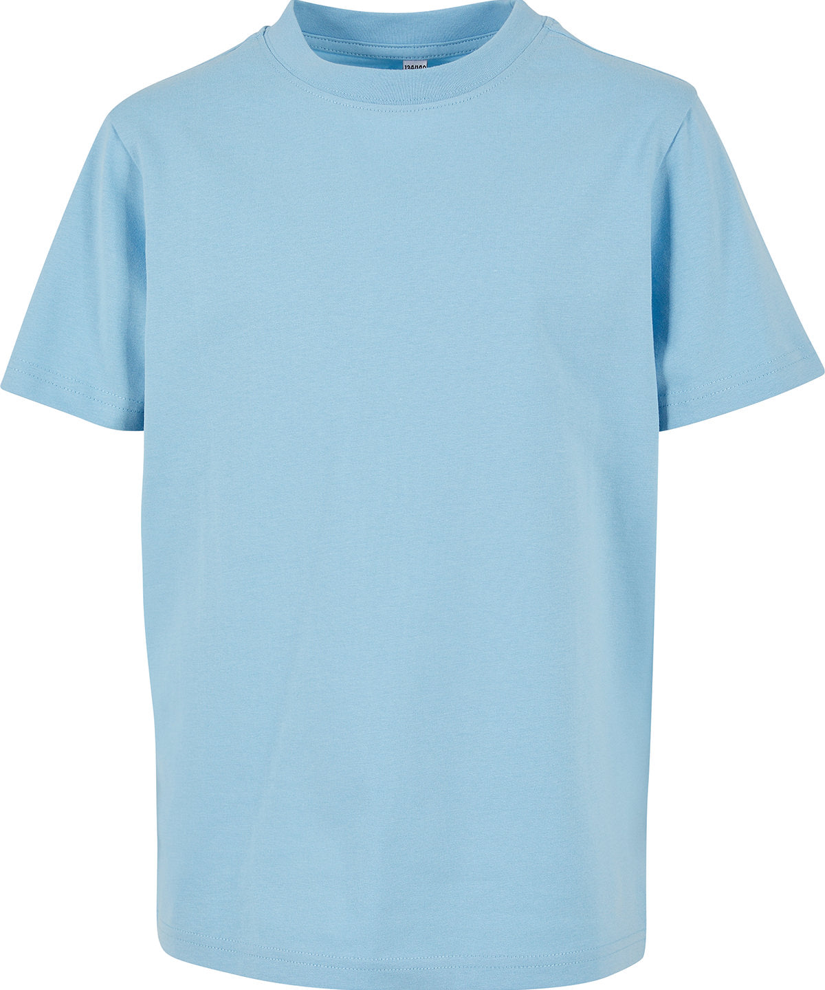 Tryck din logga på T-shirts från Build Your Brand - Anpassa Basic Tee - Barn i färgen Mellanblå för företag, föreningar och privatpersoner