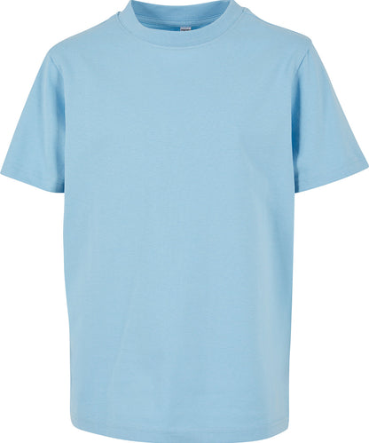 Tryck din logga på T-shirts från Build Your Brand - Anpassa Basic Tee - Barn i färgen Mellanblå för företag, föreningar och privatpersoner