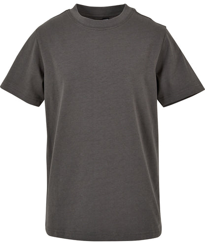 Tryck din logga på T-shirts från Build Your Brand - Anpassa Basic Tee - Barn i färgen Mörkgrå för företag, föreningar och privatpersoner