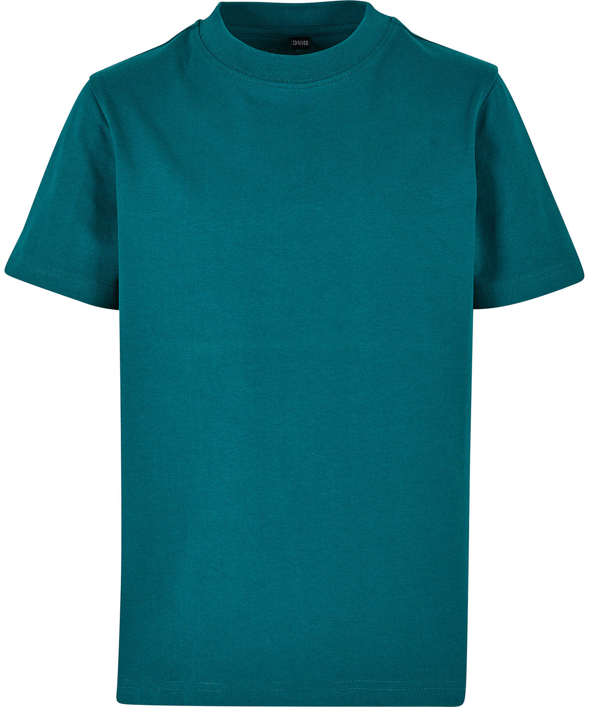 Tryck din logga på T-shirts från Build Your Brand - Anpassa Basic Tee - Barn i färgen Mellan grön för företag, föreningar och privatpersoner