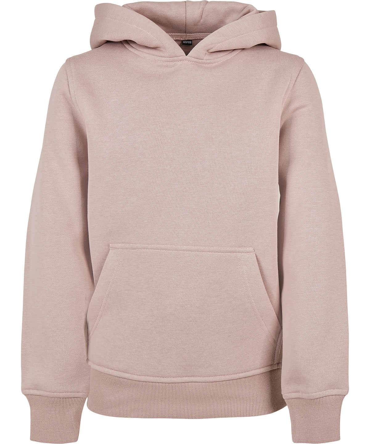 Tryck din logga på Hoodies från Build Your Brand - Anpassa Build Your Brand - Bas Hoodie för Barn i färgen Ljusrosa för företag, föreningar och privatpersoner