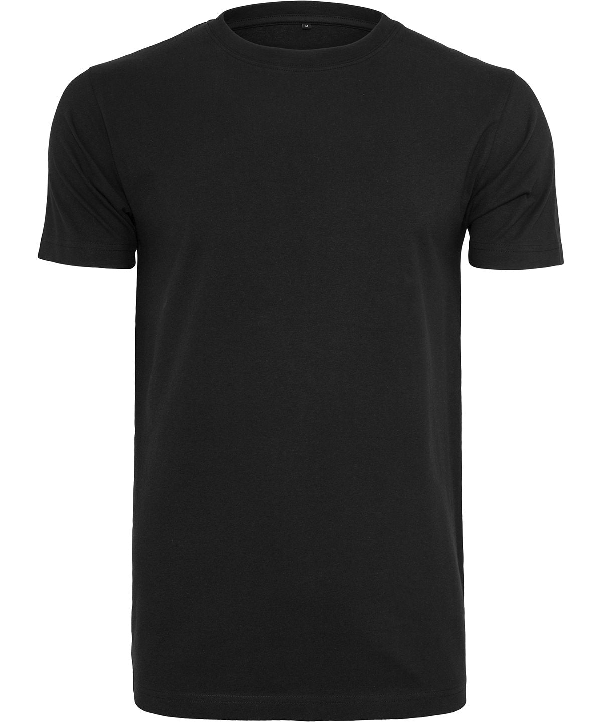 Tryck din logga på T-shirts från Build Your Brand - Anpassa Organic Crew Neck Tee - Herr i färgen Svart för företag, föreningar och privatpersoner