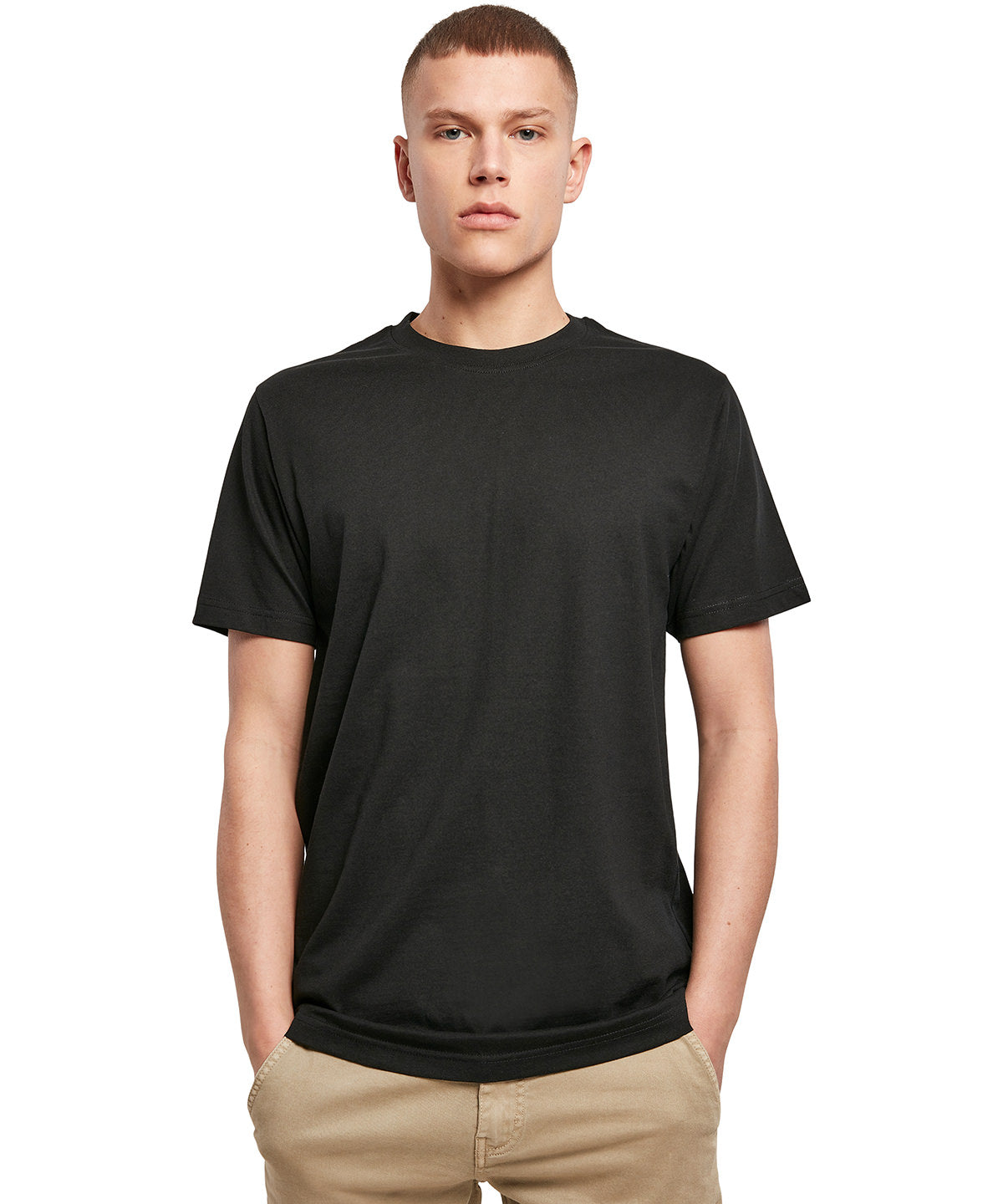 Tryck din logga på T-shirts från Build Your Brand - Anpassa Organic Crew Neck Tee - Herr i färgen för företag, föreningar och privatpersoner