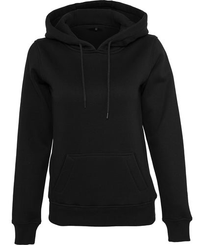 Tryck din logga på Hoodies från Build Your Brand - Anpassa Build Your Brand - Ekologisk Dam Hoodie i färgen Svart för företag, föreningar och privatpersoner