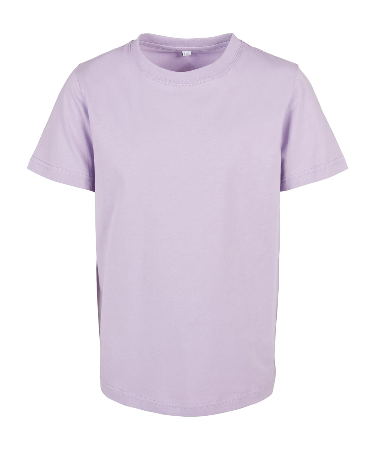 Tryck din logga på T-shirts från Build Your Brand - Anpassa BasicTee 2.0 - Barn i färgen Ljus lila för företag, föreningar och privatpersoner