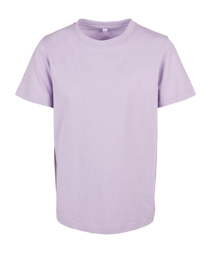 Tryck din logga på T-shirts från Build Your Brand - Anpassa BasicTee 2.0 - Barn i färgen Ljus lila för företag, föreningar och privatpersoner