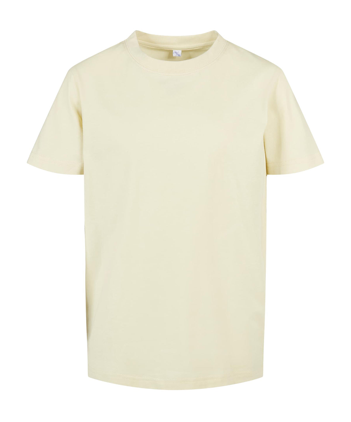 Tryck din logga på T-shirts från Build Your Brand - Anpassa BasicTee 2.0 - Barn i färgen Ljusgul för företag, föreningar och privatpersoner