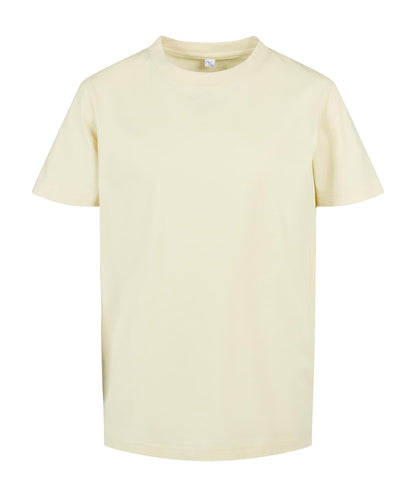 Tryck din logga på T-shirts från Build Your Brand - Anpassa BasicTee 2.0 - Barn i färgen Ljusgul för företag, föreningar och privatpersoner